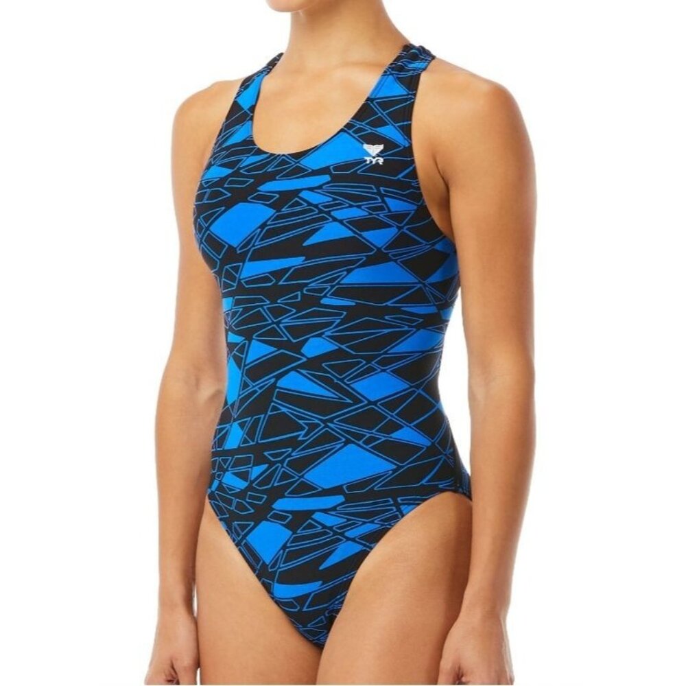 TYR GIRL’S MANTOVA MAXFIT SWIMSUIT, Blue, 24